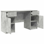 Schreibtisch mit Regal Betongrau 140 x 49 x 76 cm Holzwerkstoff