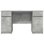 Schreibtisch mit Regal Betongrau 140 x 49 x 76 cm Holzwerkstoff