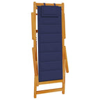 Klappstuhl mit Armlehnen Blaues Akazienholz & Textilene