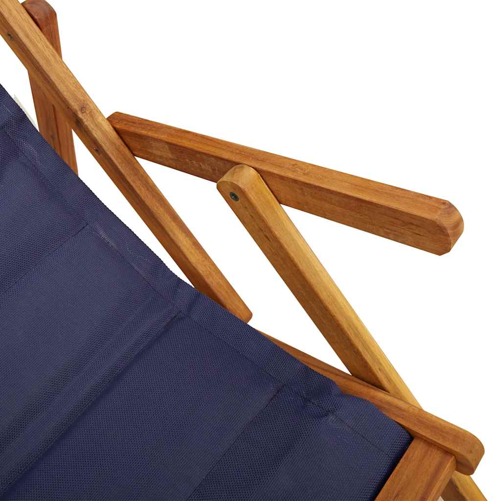 Klappstuhl mit Armlehnen Blaues Akazienholz & Textilene