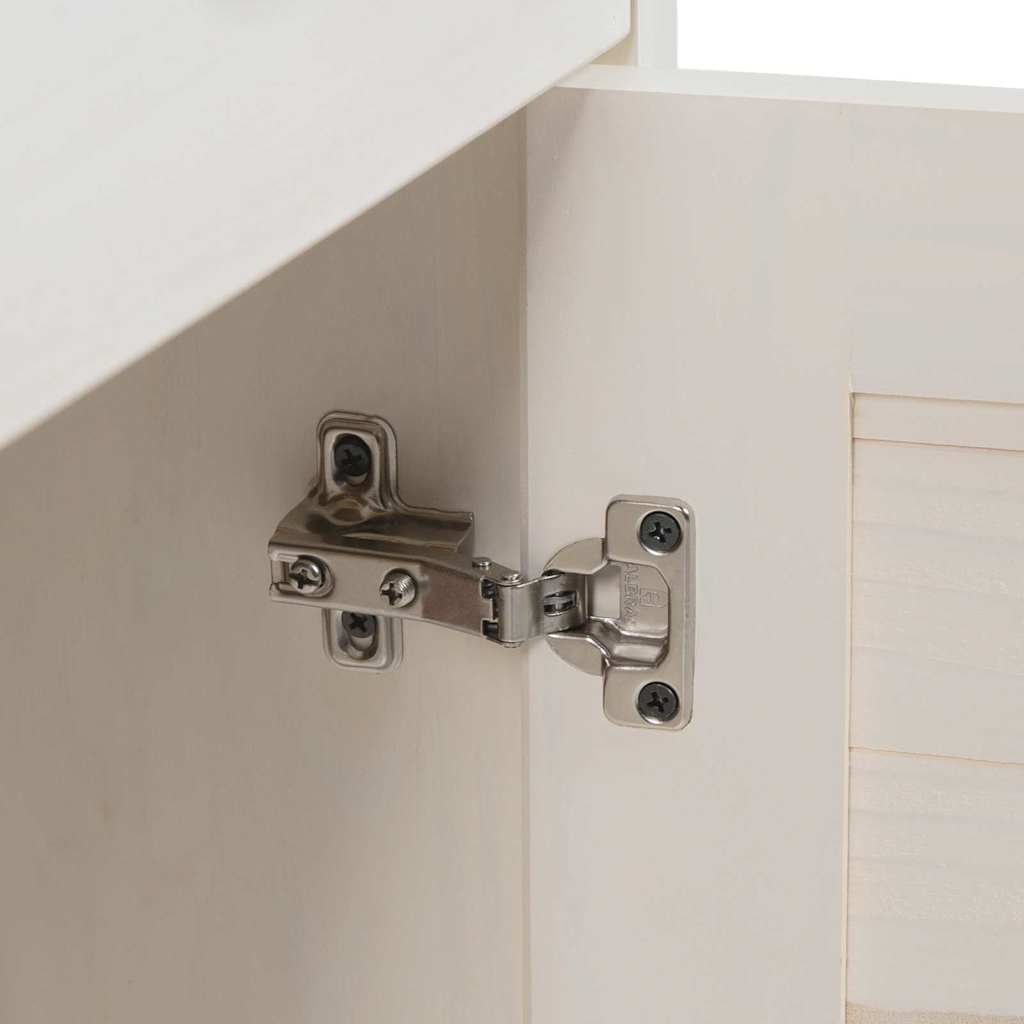 Badezimmermöbel-Set 3 pcs Antik Weiß Massives Kiefernholz