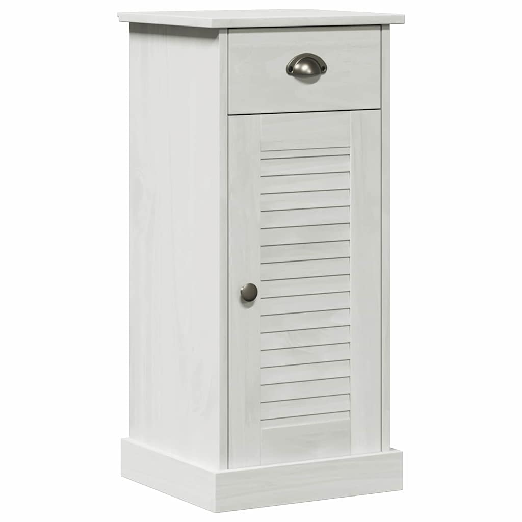 Badezimmermöbel-Set 3 pcs Antik Weiß Massives Kiefernholz