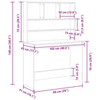 Schreibtisch mit Regalen Schwarz Eichen-Optik 102x45x148 cm