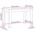 Esstisch Schwarz Eichen-Optik 120x60x76 cm Holzwerkstoff
