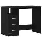 Schreibtisch mit Schubladen Schwarz Eichen-Optik 102x50x76 cm