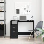 Schreibtisch mit Schubladen Schwarz Eichen-Optik 102x50x76 cm