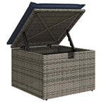 7-tlg. Garten-Sofagarnitur mit Kissen Grau Poly Rattan