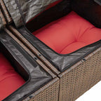 5-tlg. Garten-Sofagarnitur mit Kissen Braun Poly Rattan