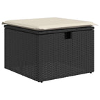 8-tlg. Garten-Sofagarnitur mit Kissen Schwarz Poly Rattan