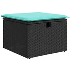 9-tlg. Garten-Sofagarnitur mit Kissen Schwarz Poly Rattan