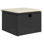 7-tlg. Garten-Sofagarnitur mit Kissen Schwarz Poly Rattan