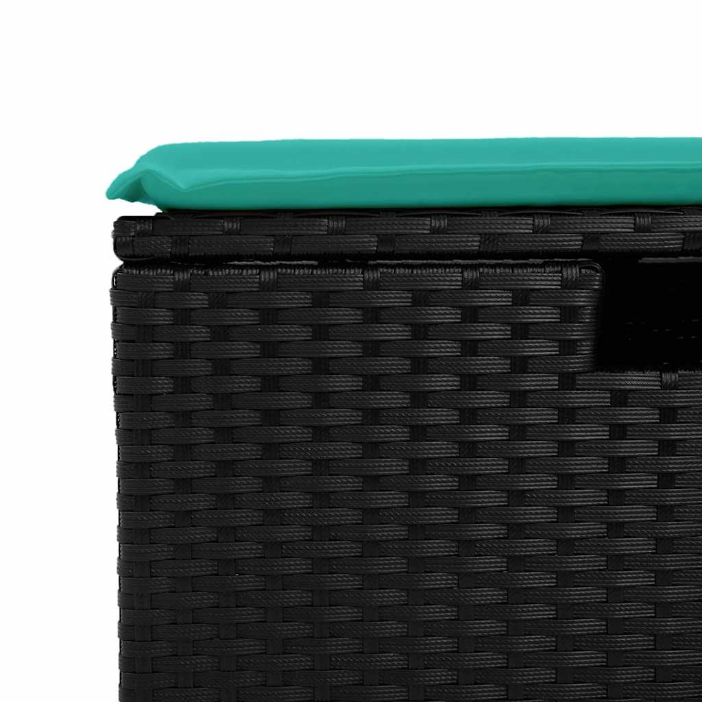 6-tlg. Garten-Sofagarnitur mit Kissen Schwarz Poly Rattan