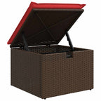 10-tlg. Garten-Sofagarnitur mit Kissen Braun Poly Rattan