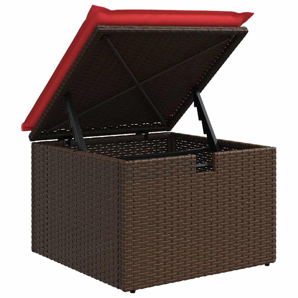 10-tlg. Garten-Sofagarnitur mit Kissen Braun Poly Rattan