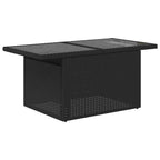 11-tlg. Garten-Sofagarnitur mit Kissen Schwarz Poly Rattan