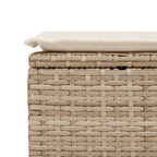 9-tlg. Garten-Sofagarnitur mit Kissen Beige Poly Rattan