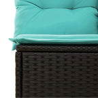7-tlg. Garten-Sofagarnitur mit Kissen Schwarz Poly Rattan