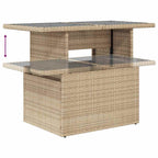 9-tlg. Garten-Sofagarnitur mit Kissen Beige Poly Rattan Akazie