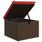 7-tlg. Garten-Sofagarnitur mit Kissen Braun Poly Rattan Akazie