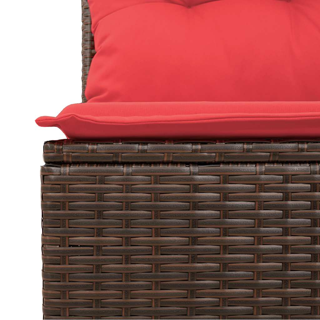 6-tlg. Garten-Sofagarnitur mit Kissen Braun Poly Rattan