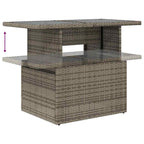6-tlg. Garten-Sofagarnitur mit Kissen Grau Poly Rattan Akazie