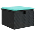 8-tlg. Garten-Sofagarnitur mit Kissen Grau Poly Rattan Akazie