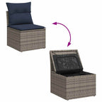 8-tlg. Garten-Sofagarnitur mit Kissen Braun Poly Rattan Akazie