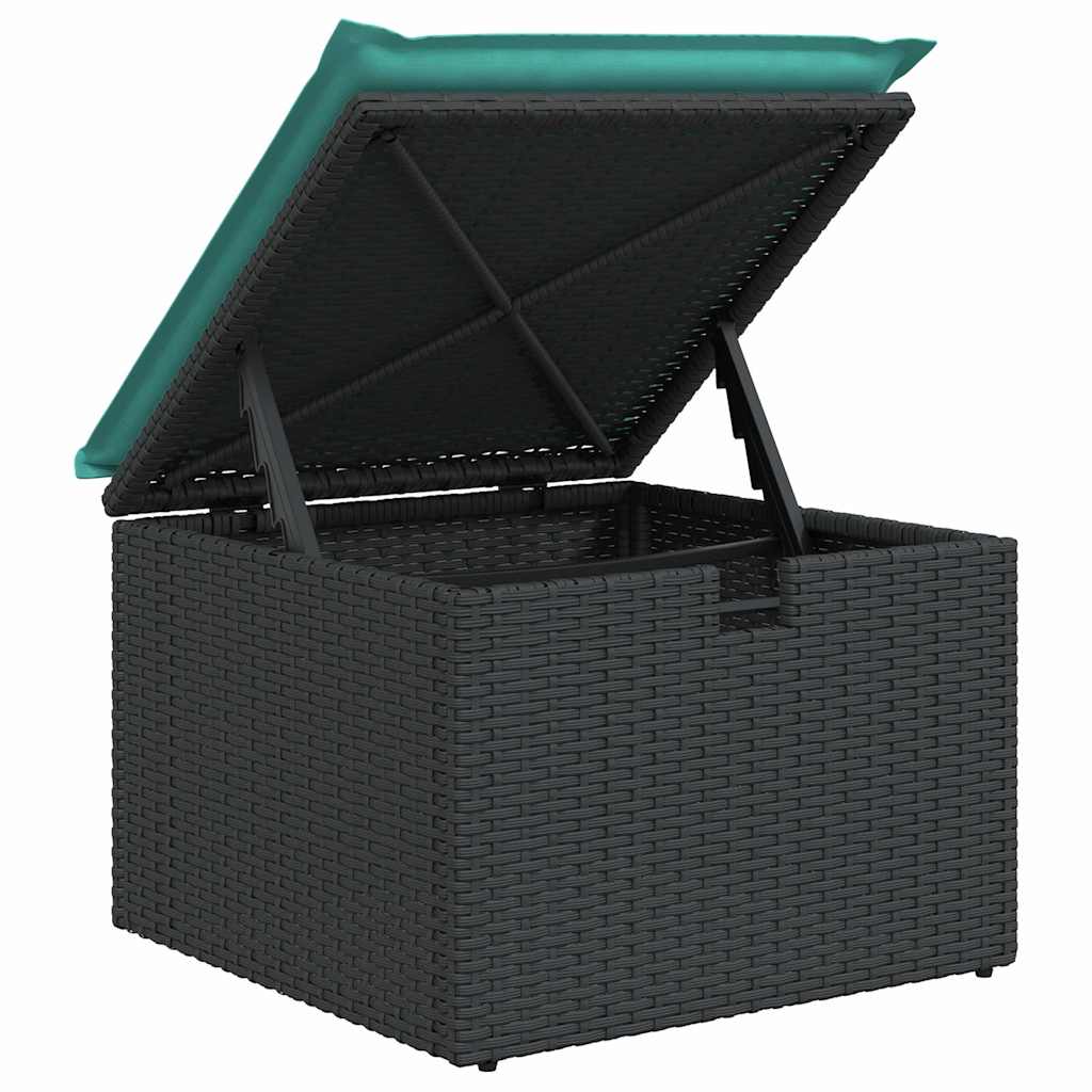 7-tlg. Garten-Sofagarnitur mit Kissen Braun Poly Rattan Akazie
