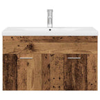 Waschbeckenunterschrank mit Einbaubecken und Wasserhahn
