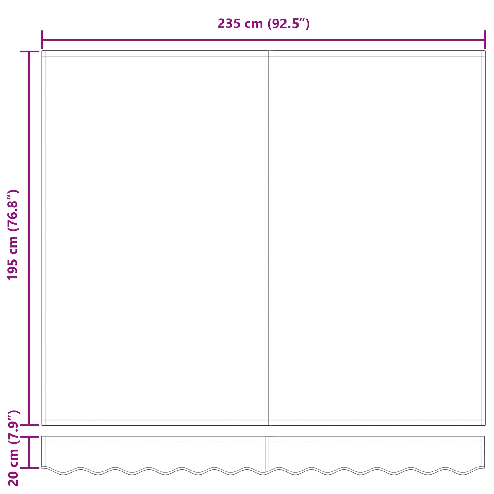 Markisenersatzstoff Blau und Weiß 2,5 x 2 m Polyester