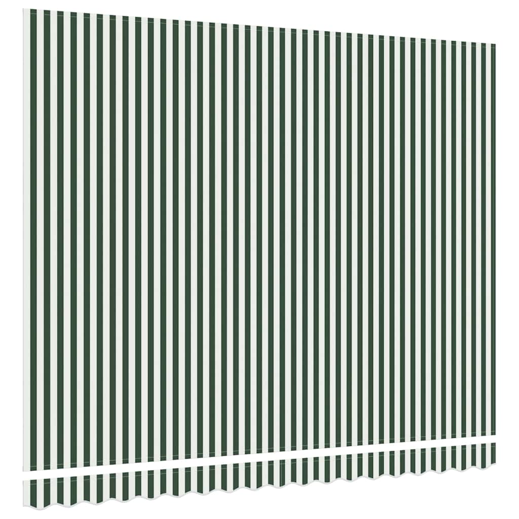 Markisenersatzstoff Grün und Weiß 4 × 3,5 m Polyester