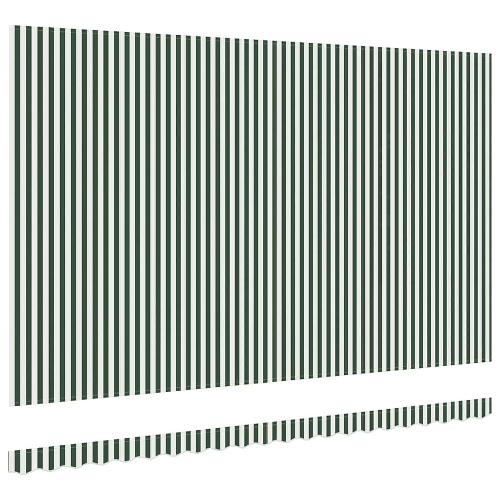 Markisenersatzstoff Grün und Weiß 5 x 3 m Polyester