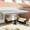 Markisenschürzen-Ersatz Grün und Weiß 480 x 20 cm Polyester