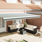 Markisenschürzen-Ersatz Grün und Weiß 480 x 20 cm Polyester