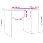 Schreibtisch Schwarze Eiche 100x55x75 cm Holzwerkstoff