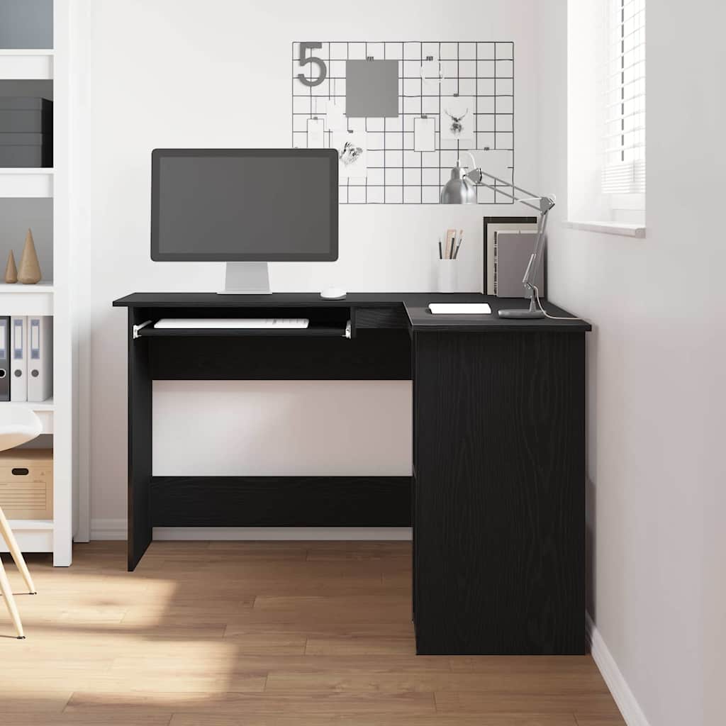 Eck-Schreibtisch Schwarz Eichen-Optik 120 x 140 x 75 cm