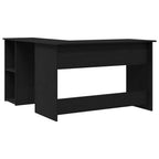 Eck-Schreibtisch Schwarz Eichen-Optik 120 x 140 x 75 cm