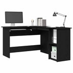 Eck-Schreibtisch Schwarz Eichen-Optik 120 x 140 x 75 cm