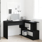Schreibtisch Schwarz Eichen-Optik 200 x 50 x 76 cm