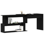 Schreibtisch Schwarz Eichen-Optik 200 x 50 x 76 cm