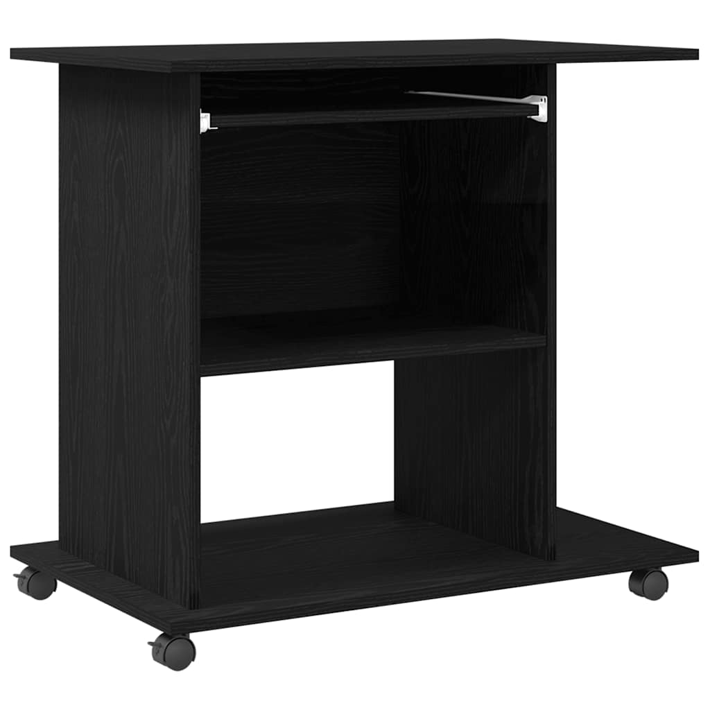 Computertisch Eiche schwarz 80x50x75 cm Holzwerkstoff