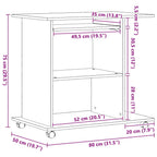 Computertisch Eiche schwarz 80x50x75 cm Holzwerkstoff