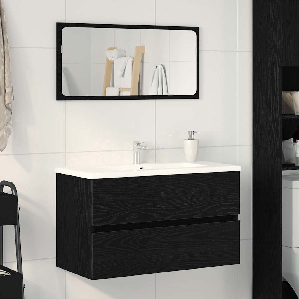 Spülbeckenschrank Schwarz Eiche 80x38,5x45 cm Holzwerkstoff
