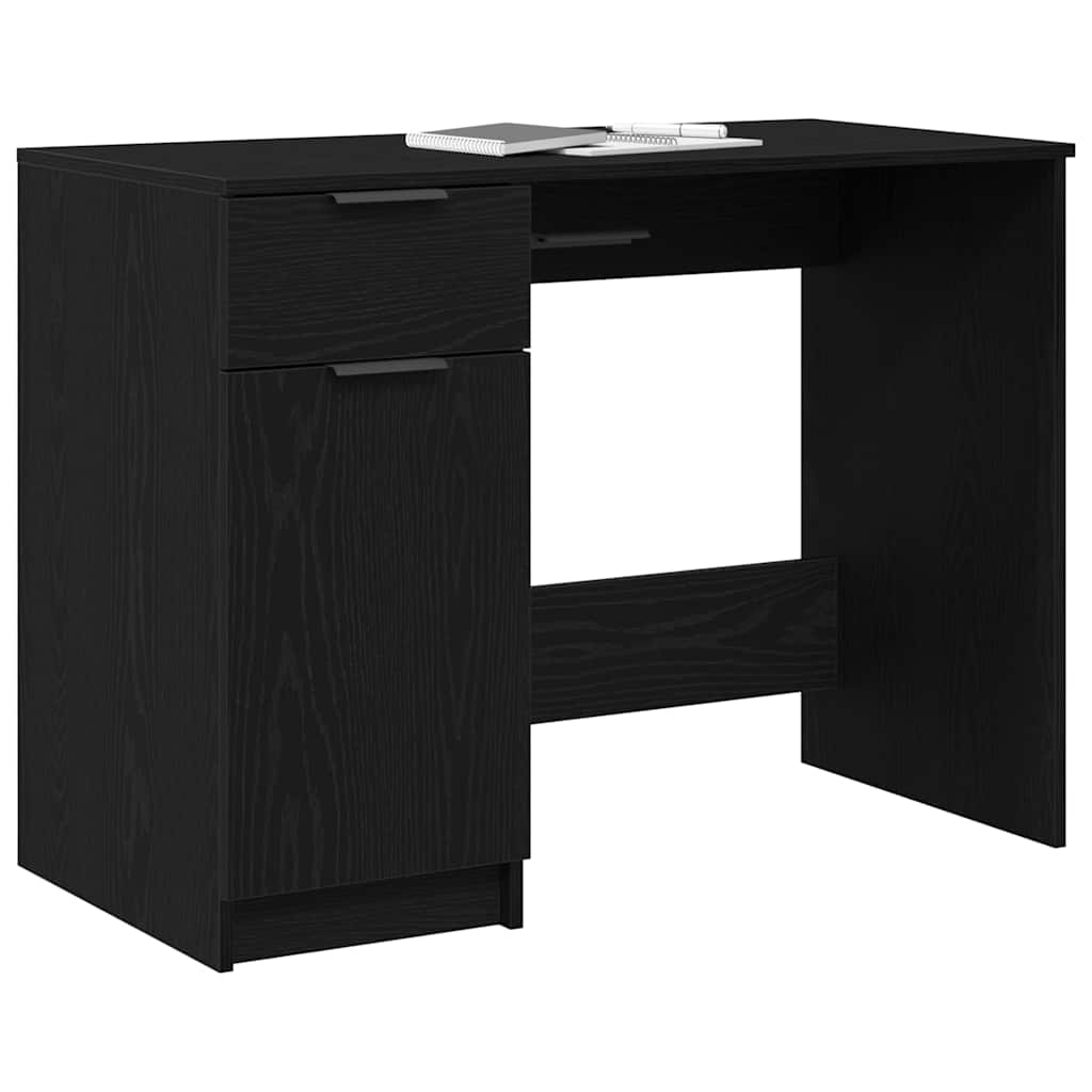 Schreibtisch mit Speicher Schwarz Eichen-Optik 100 x 50 x 75 cm