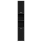 Badschrank Schwarz Eichen-Optik 30x30x183,5 cm Holzwerkstoff