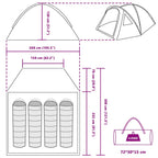 Campingzelt mit Dach Grün 308 x 268 x 130 cm Polyester