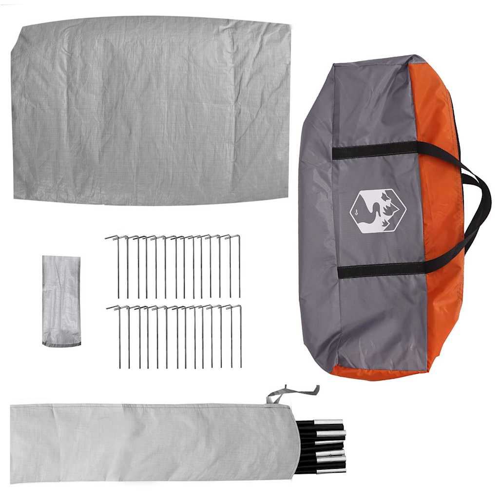 Familienzelt mit Dach Grau und Orange 833 x 585 x 216 cm Taft