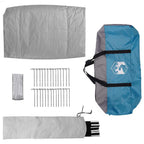 Tipi Zelt mit Dach mit Speicher Blau 383 x 338 x 217 cm Taft