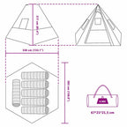 Tipi Zelt mit Dach mit Speicher Blau 383 x 338 x 217 cm Taft