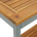 Tisch für Outdoor mit Regal Natürlich und Grau 80 x 35 x 75 cm